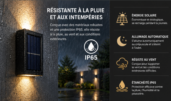 Applique murale LED à énergie solaire