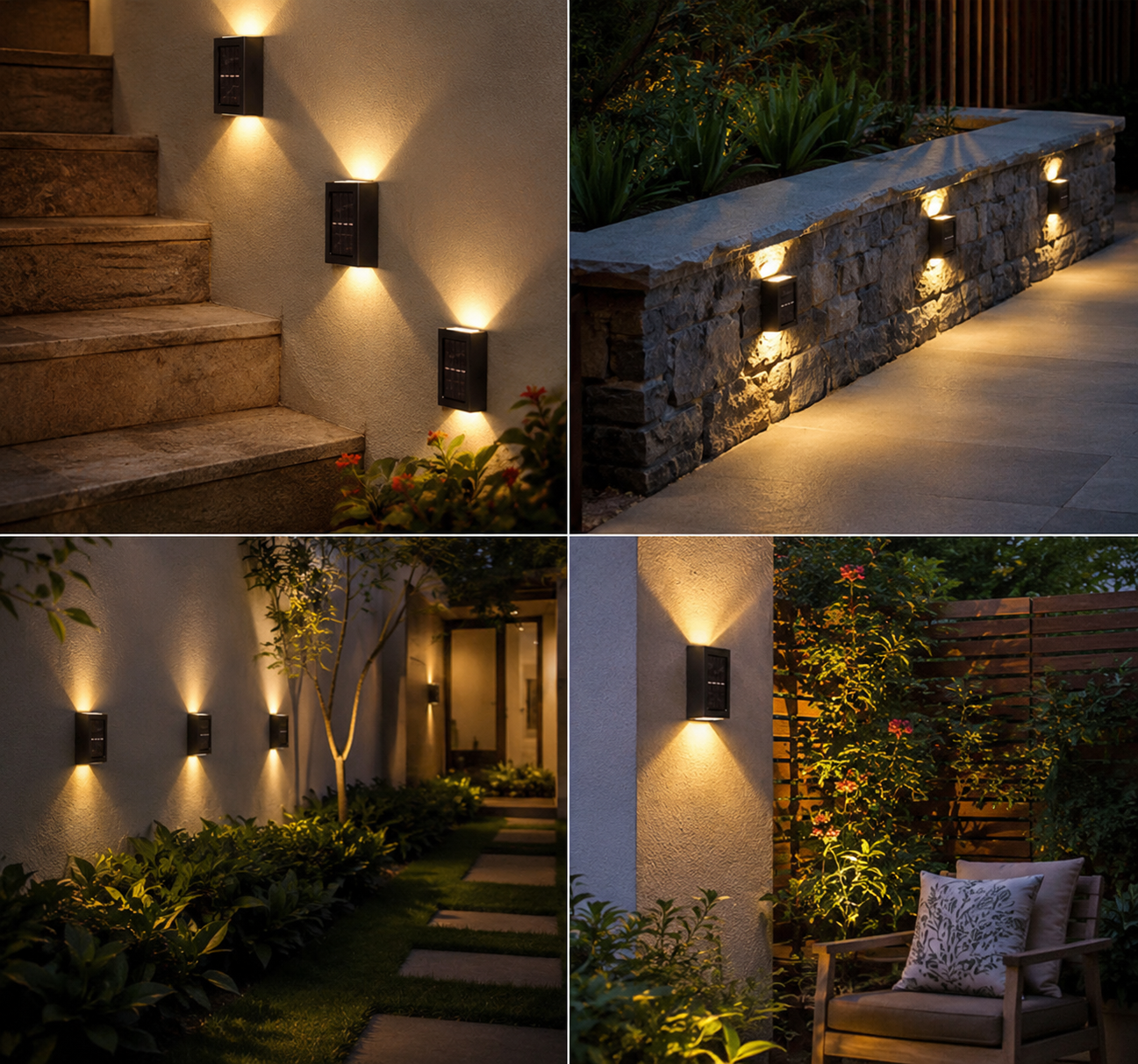 Applique murale LED à énergie solaire